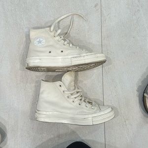 High top, leather cream, converse, Chuck Taylor